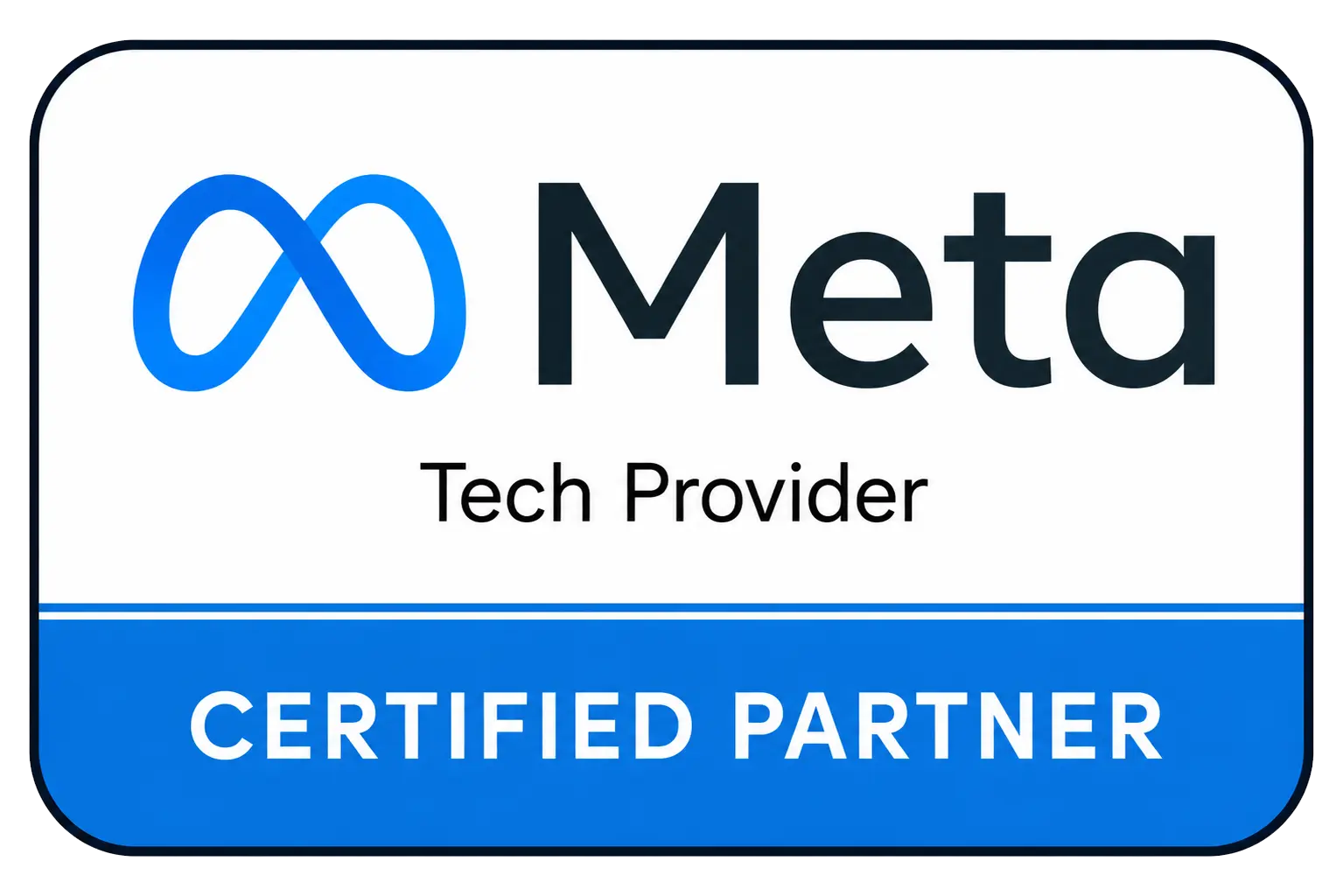 Selo Meta Tech Provider fornecido pela Recepta